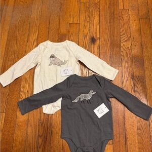 GAP Long Sleeve Tees - Cream and Gray